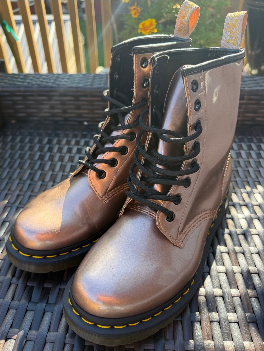 Dr Martens Vegan Rose Gold. Like New! Worn Once. Women’s 8.